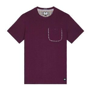 Weekend Offender Mens Sutton Checked Chest Pocket T-Shirt / Berry